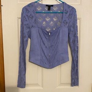 Forever 21 Lavender Lace Long Sleeve Blouse